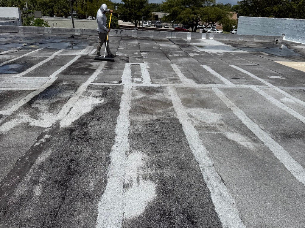 Asphalt roof debris removal and prep