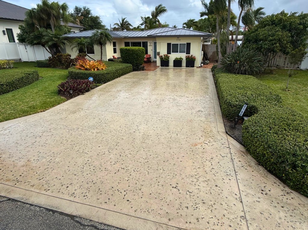 Walkway after pressure washing