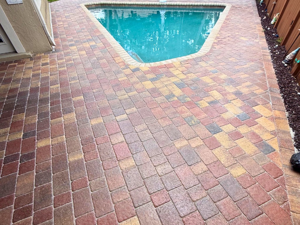 Pavers after cleaning and sealing