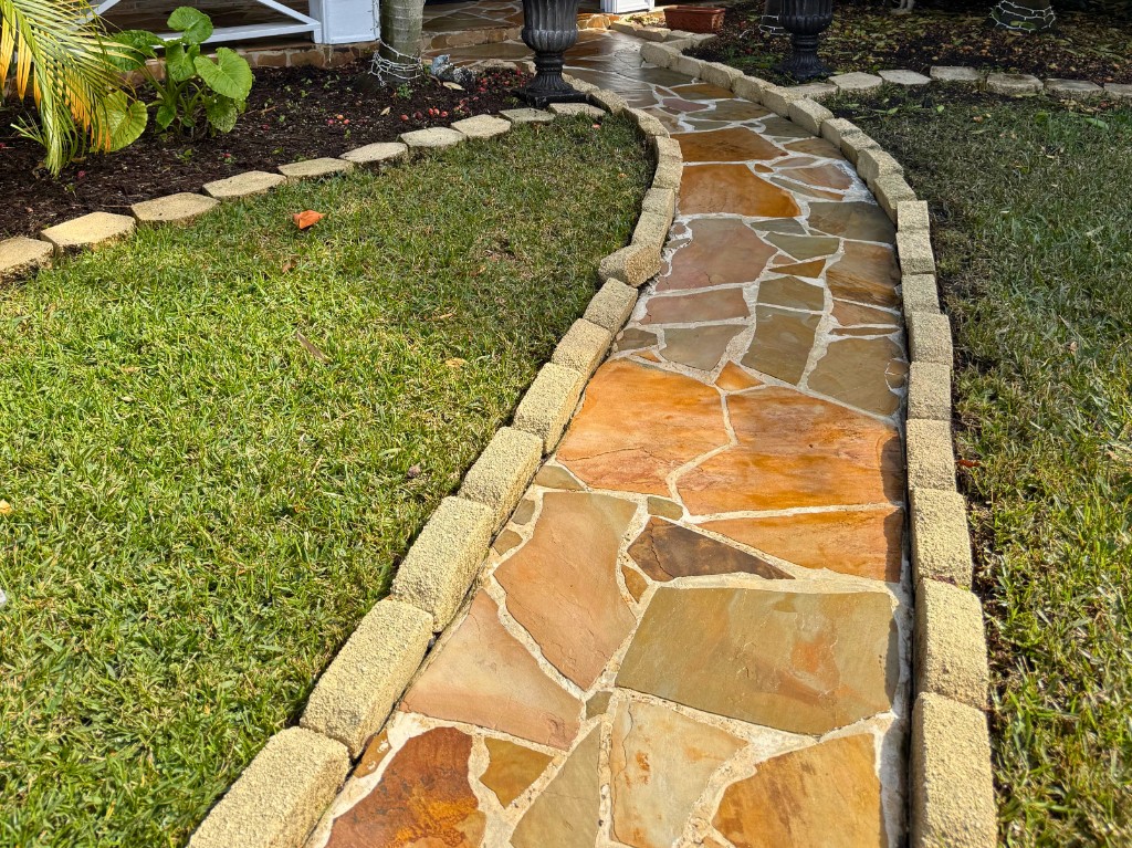 Stone walkway after cleaning