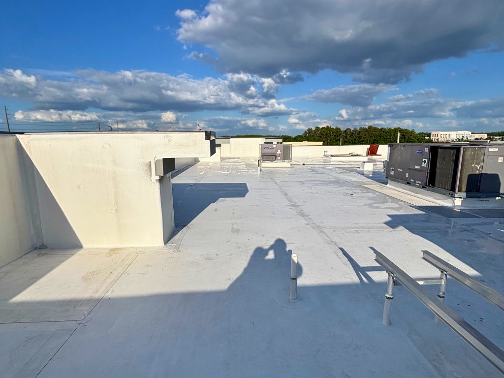 TPO roof after cleaning