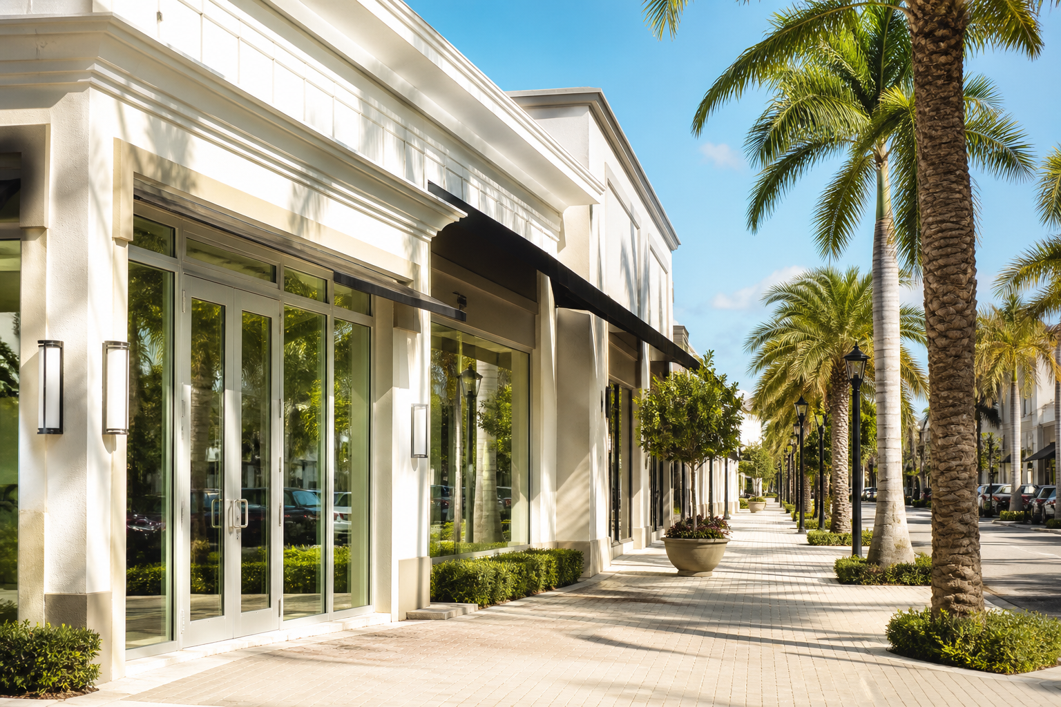 Clean commercial storefront windows